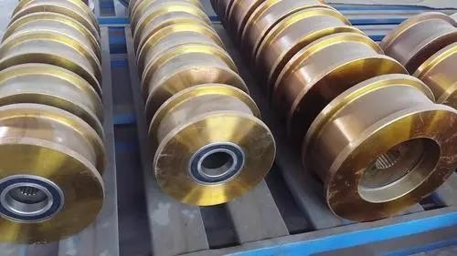ओवरहेड क्रेन के लिए स्टील क्रेन दस्ता कास्ट एलडी व्हील ब्लॉक सेट