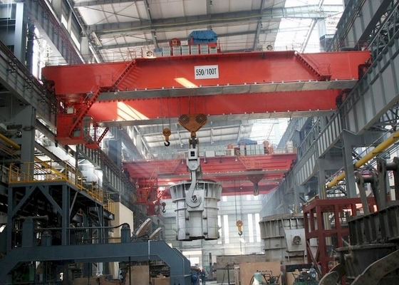 हैवी ड्यूटी प्लांट में 16/3.2t QDY टाइप डबल गर्डर ब्रिज कास्टिंग क्रेन
